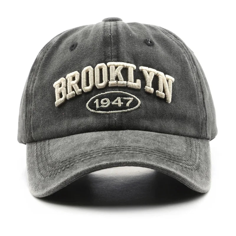 Gorro de Béisbol Retro Brooklyn con Bordado de Letras