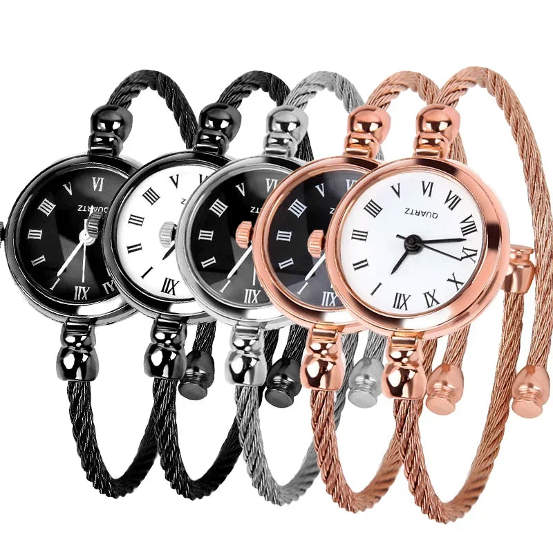 Reloj Pulsera de Lujo en Acero Inoxidable con Brazalete de Oro - Small Clock