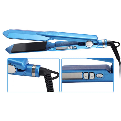 Plancha Alisadora y Rizadora de Cabello Profesional UKLISS 1 1/4" Nano Titanium 450F