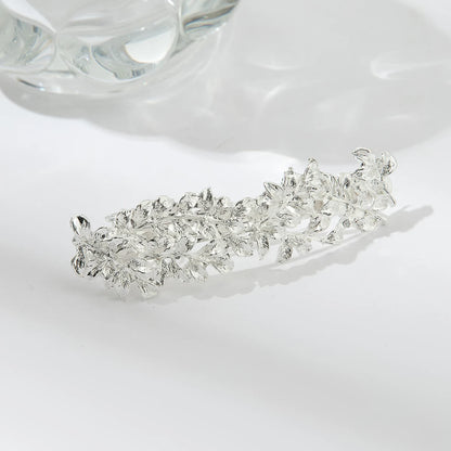 1pcs Of Fashionable And Elegant Alloy Leaf Shaped Hair Accessories With Spring Hair Clips, Suitable For Daily Wear