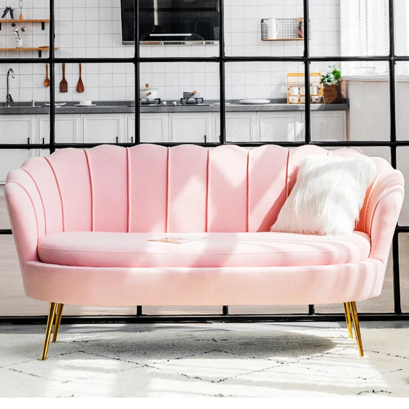 Sofá 2 Plazas de Terciopelo Rosa INS Living Room Sofas: Lujo Moderno y Confort Nordic 🛋️