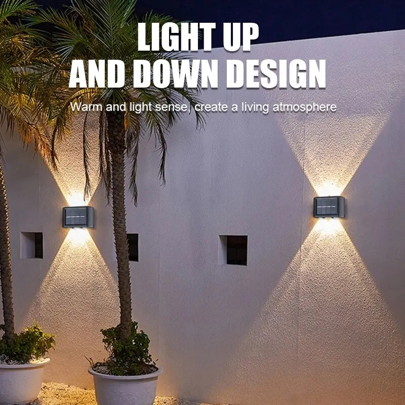 Lámpara Solar de Pared con 4 LED Beads Up y Down - Resistente al Agua