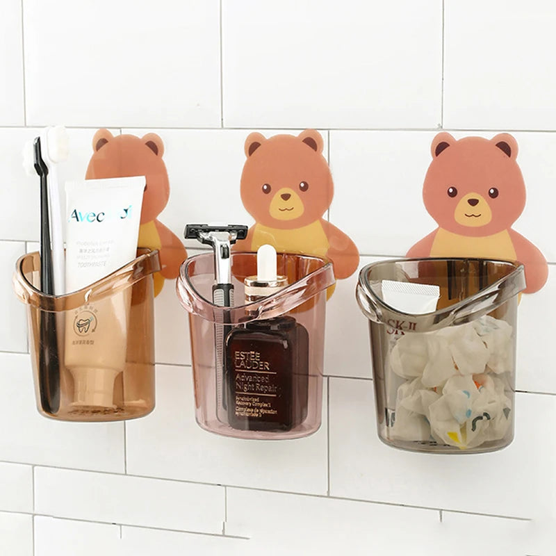 Organizador de Baño Oso de Peluche 3PC: Sin Taladros 🐻