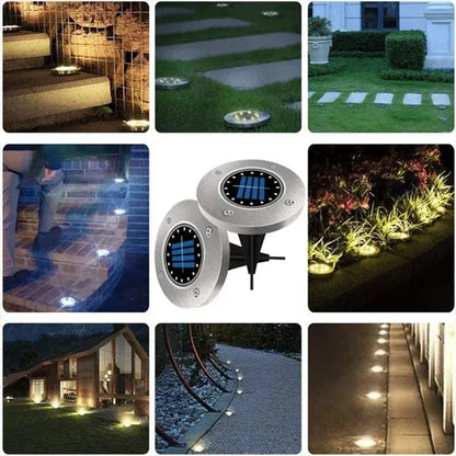 Luces Solares Subterráneas de Jardín con 20 LEDs Brillantes