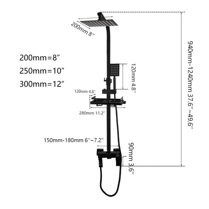 Sistema de Ducha KEMAIDI Rainfall con Estante Incorporado