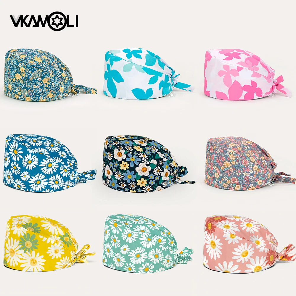 Gorras de Algodón Estampadas de Floral para Mujeres 🔥 ¡Consigue un Look Profesional y Estiloso en el Trabajo! 🩺