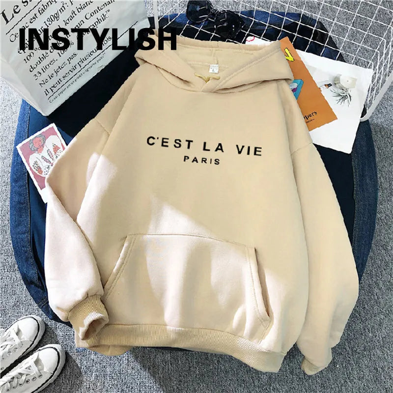 Sudadera con Capucha Estampada para Mujer de INSTYLISH: Estilo Streetwear y Comodidad Unidos 🌸