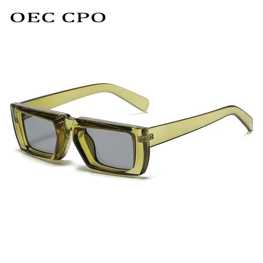 Gafas de Sol Punk Rectangulares Vintage OEC CPO 😎 ¡Estilo Rebelde para Hombres y Mujeres! 🌟