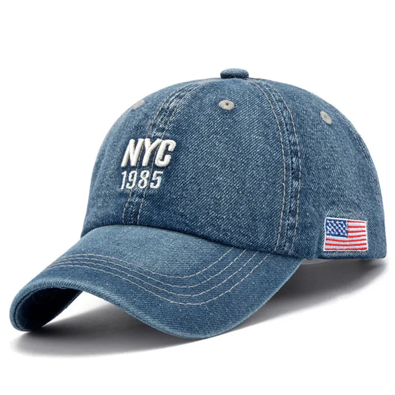 Gorra de Béisbol de Denim 2024 con Bordado de Letras