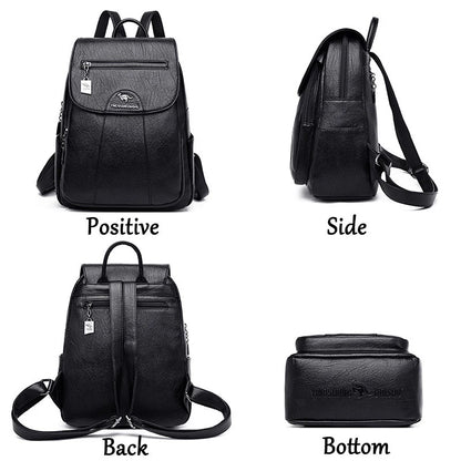 High Quality Leather Backpack Women Large Capacity Travel Backpack Fashion School Bags Mochila Shoulder Bags for Women 2021 New