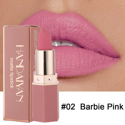 Labial Mate HANDAIYAN de 6 Colores: Colores Vibrantes y Duración de 24 Horas 🌟