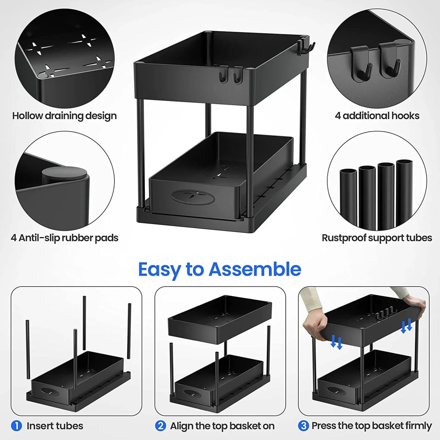 Organizador Deslizable de Cocina Bajo Fregadero: Máximo Espacio y Versatilidad 🌟