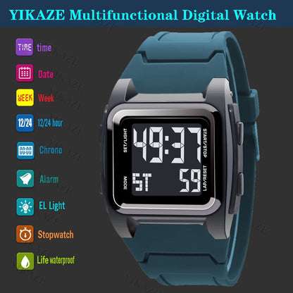 Reloj Digital YIKAZE para Hombre: Resistente, Funcional y con Estilo 🕒