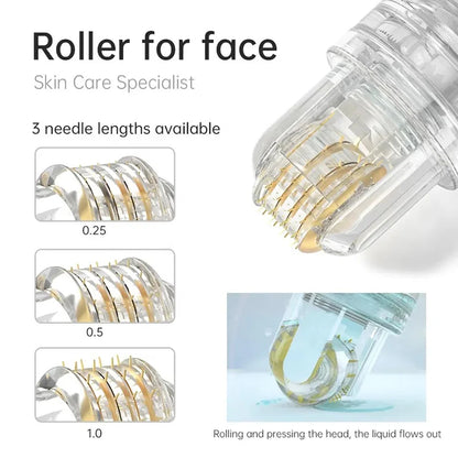 Rodillo Hydra 64 Sistema de Belleza para la Piel - Titanio Microneedle 0.25 0.5 1.0