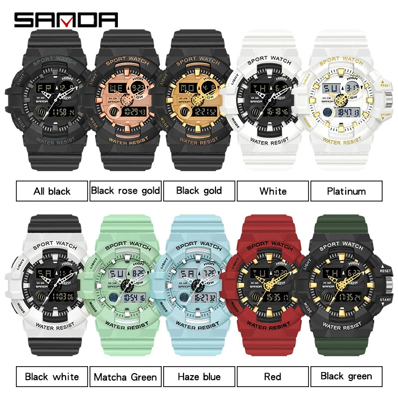 Reloj Deportivo Militar SANDA Blanco para Hombres