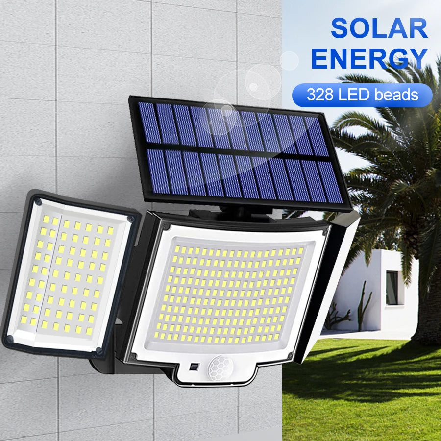 Foco Solar Exterior con Sensor de Movimiento y 3 Modos de Iluminación - Newstyle