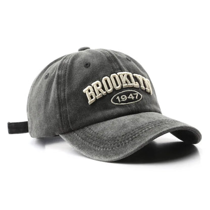 Gorro de Béisbol Retro Brooklyn con Bordado de Letras