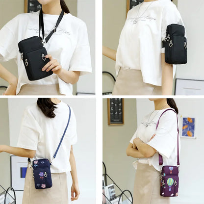 2024 Canvas Handbag Mobile Phone Bag Women's Messenger Bag All-match Mini Small Crossbody Bag Hanging Neck Coin Purse Bag