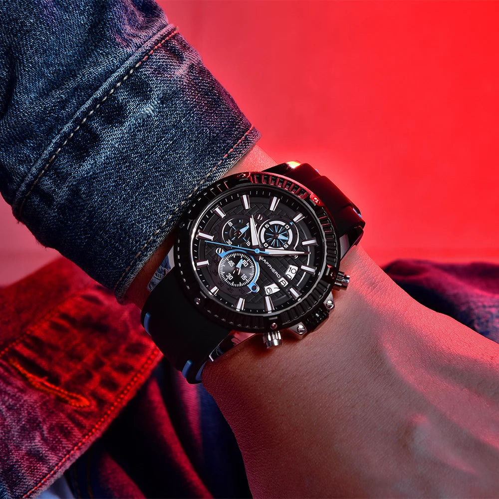 Reloj de Cuarzo SAPPHERO Hombre: Resistente al Agua y Luminoso 🕒