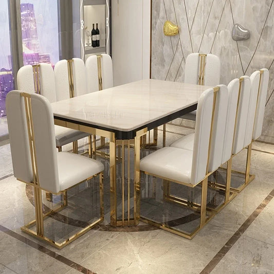 Mesa de Comedor Rectangular Moderna de Lujo Versátil Nórdica