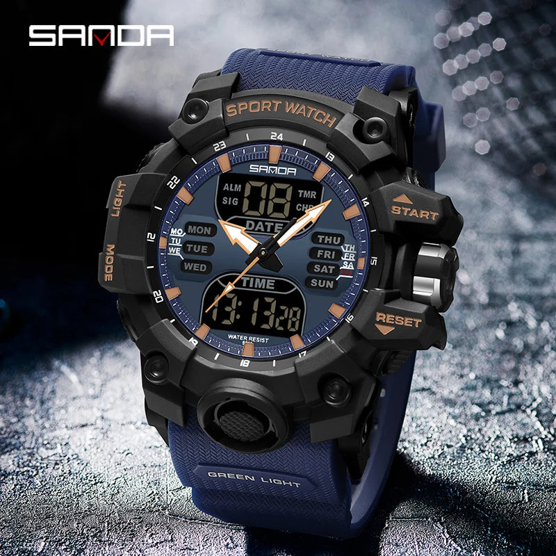 Reloj Deportivo SANDA G Style Step Nightlight Waterproof Sports 🌟