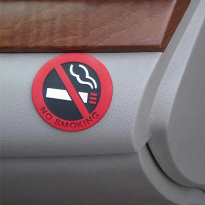 Pegatina "No Smoking" Redonda en Vinilo para Coche 🚭