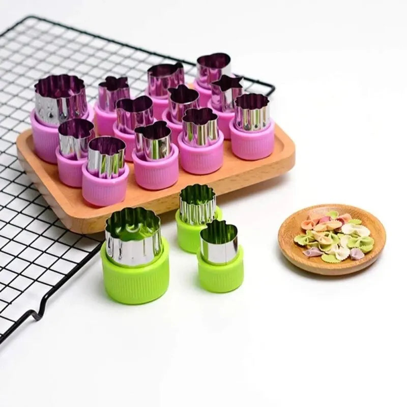 Set de Moldes de Acero Inoxidable para Cortar Vegetales y Frutas 🍅🥒🍉