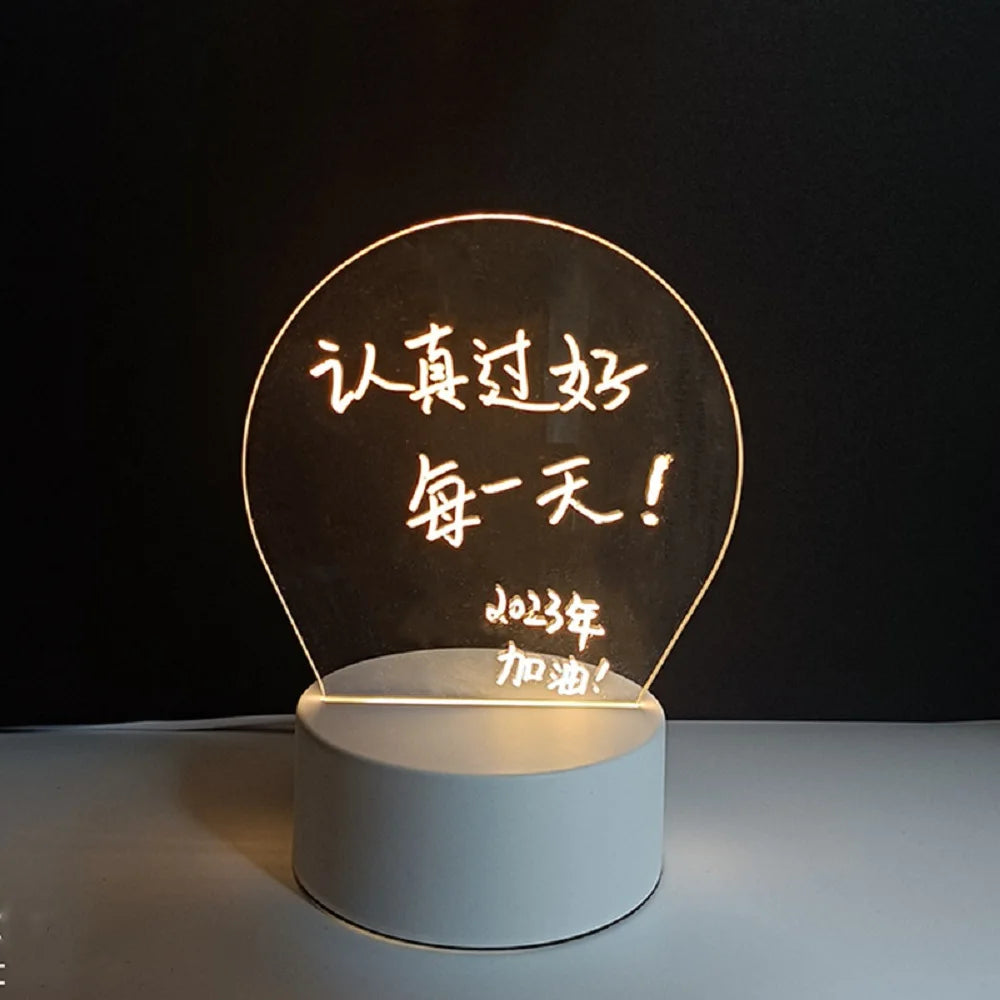 Tablero de Notas LED de Creative: Luz Nocturna Recargable con Mensajes Personalizados