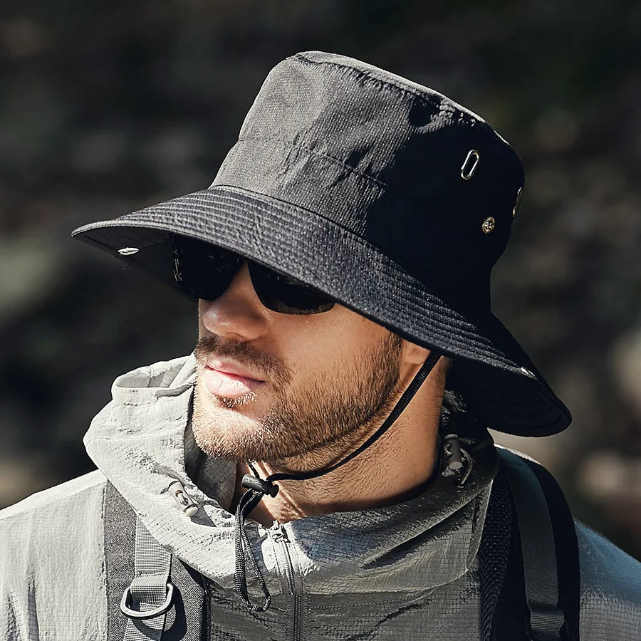 Gorro de Sol de Gran Ala para Hombre - Protección Solar y Estilo sin Igual