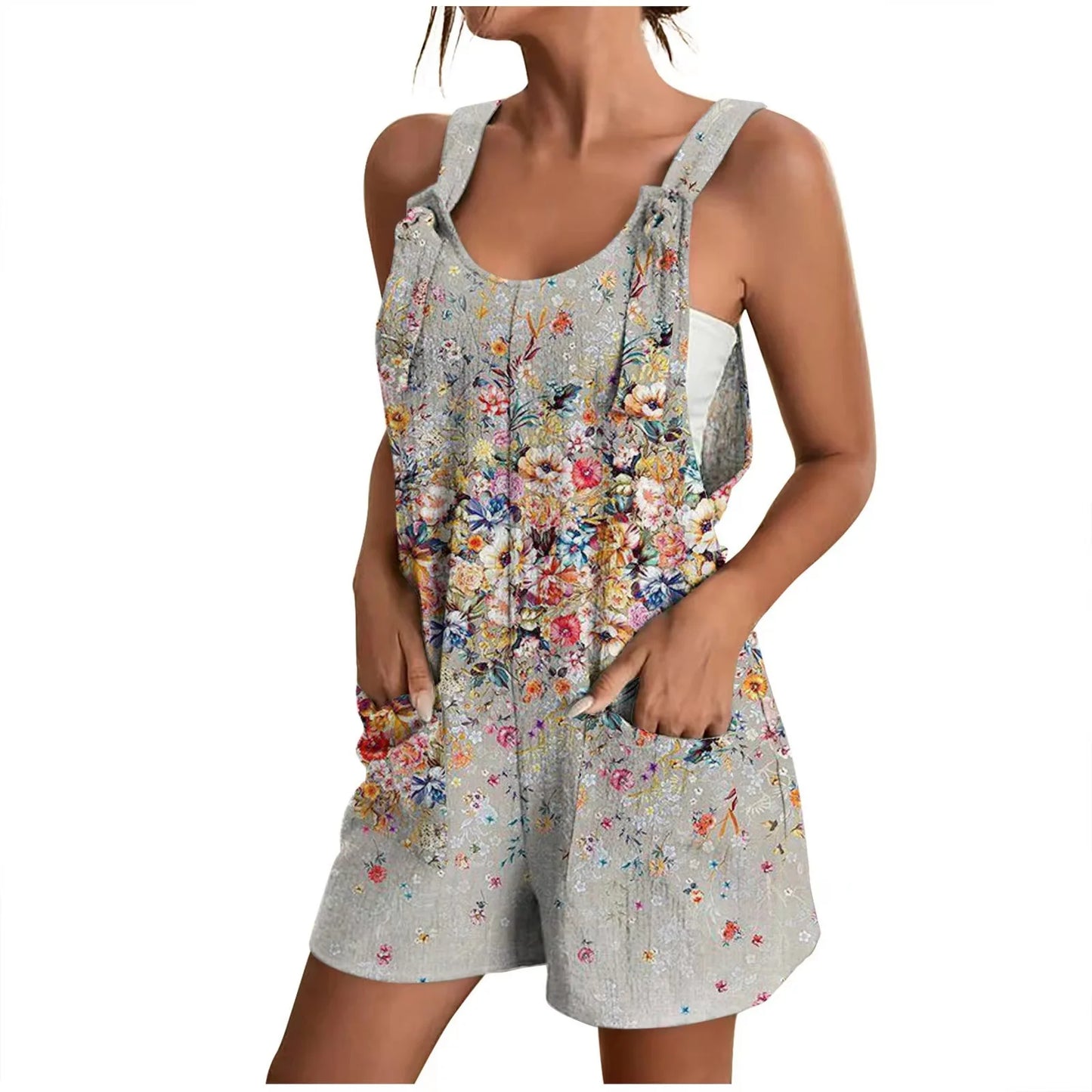 Mono Mujer Verano ASOBAY: Jumpsuit Multicolor con Bolsillos