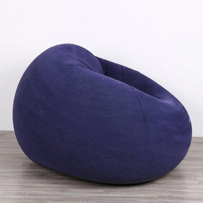 Sofá Inflable Esférico Azul, Superficie Aterciopelada 🛋️