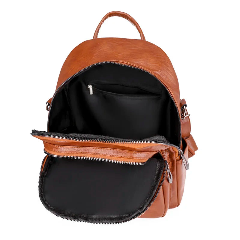 High Quality Youth PU Leather Backpacks For Teenage Girls Female School Bag Hot Sale Backpacks 2021 New Fashion Woman Backpack