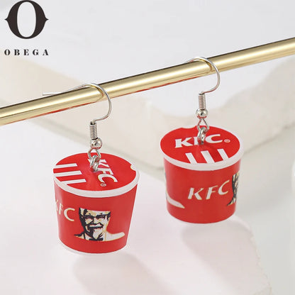 Pendientes KFC McDonald's de Pilar Rojo: ¡Estilo y Creatividad en tus Orejas!