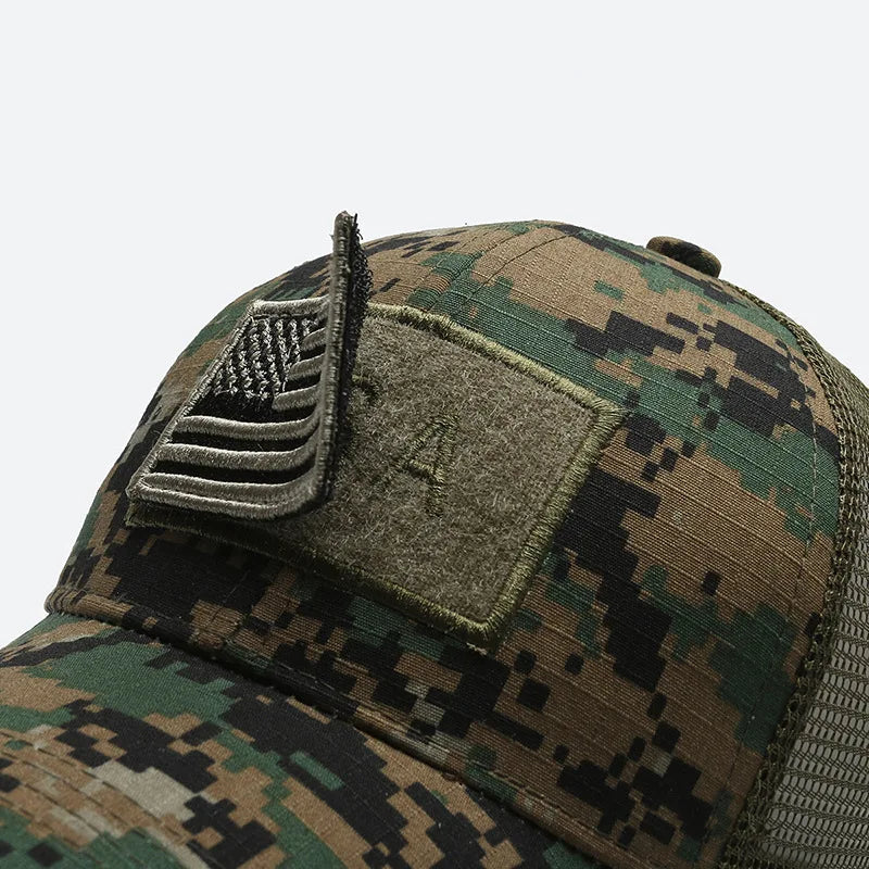 Gorro de Béisbol Hombre Camuflaje Bandera Americana 🧢