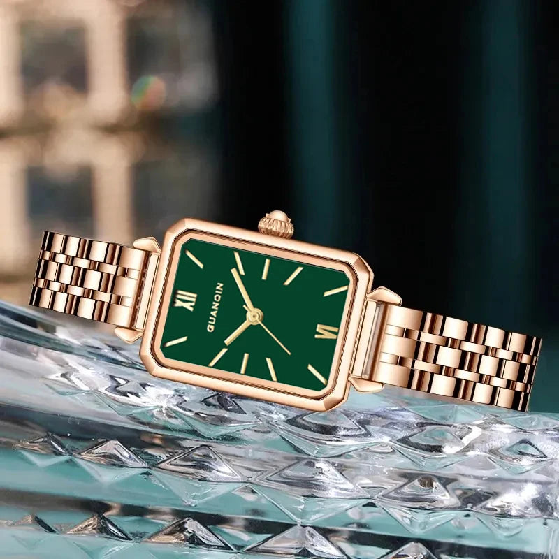 Reloj de Mujer GUANQIN Cuadrado Verde - Resistente al Agua 3 Bares