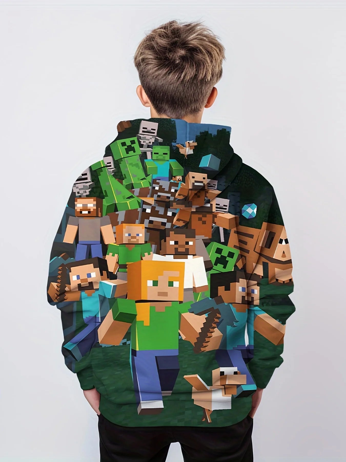 Sudadera con Capucha Cartoon Gaming 3D para Niños 🎮