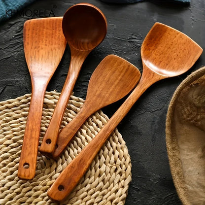 Set de Utensilios de Cocina de Madera KEMORELA 4PCS