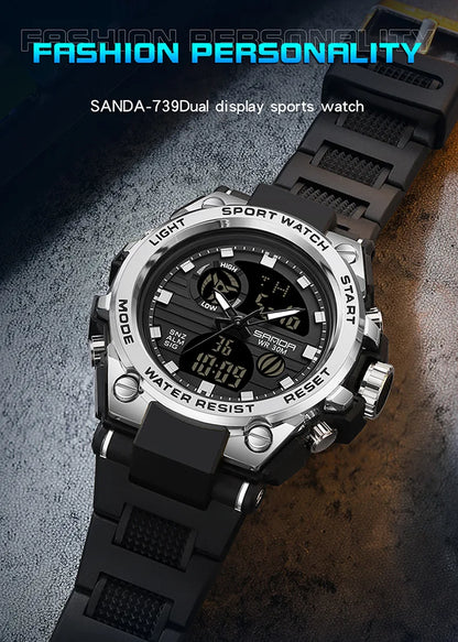 Reloj Deportivo SANDA 739 con Diseño Moderno y Funciones Avanzadas