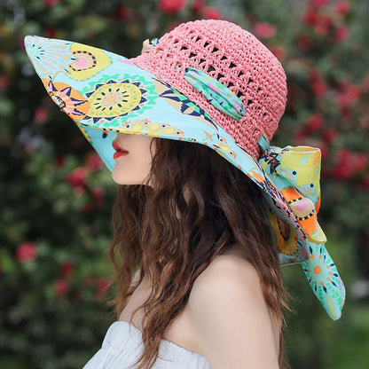 Sombrero de Paja Plegable de Verano para Mujeres: ¡Protección UV y Estilo en la Playa! 🌞🏖