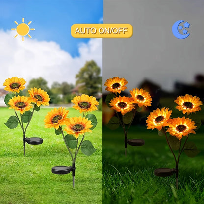 Luces Solares de Girasol LED Simulation Sunflower - Jardín Encantador 🌻