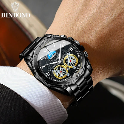 Reloj de Lujo de Hombre BINBONG B4833: Creativo y Resistente al Agua