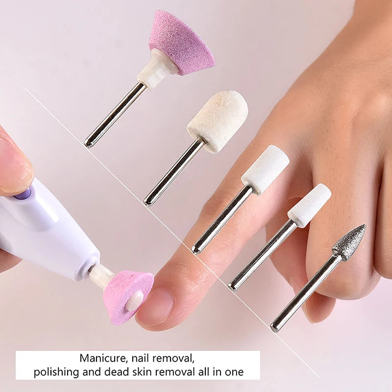 Set de Lima Eléctrica Profesional 5 En 1 para Manicura y Pedicura