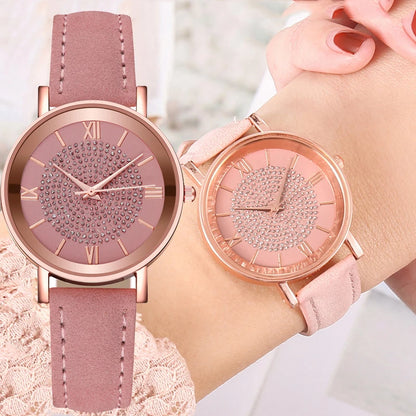 Reloj de Mujer de Cuero de Lujo con Números Romanos 🌟