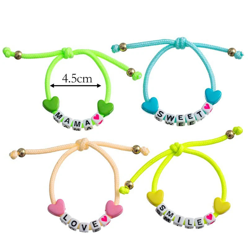 Set de Pulseras Brillo Neon con Mensajes de Amor y Amistad