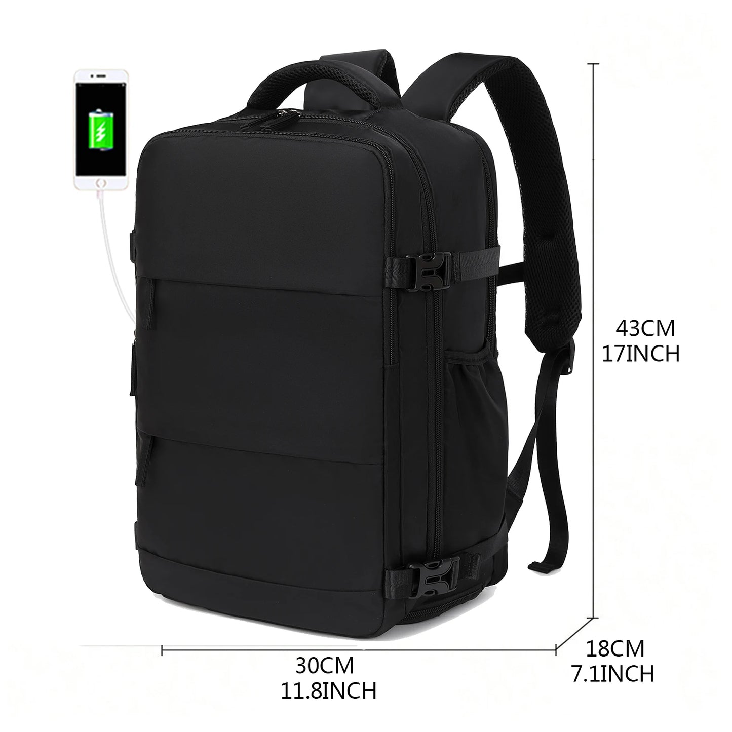 Mochila de Viaje Impermeable para Laptop de 15.6 Pulgadas con Compartimento para Zapatos