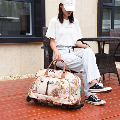 Maleta con Ruedas Stylish Travel Chic: ¡Viaja con Estilo y Espacio! ✈️🌸