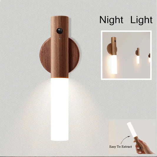 Lámpara de Pared LED de Madera Magnética por YANKE