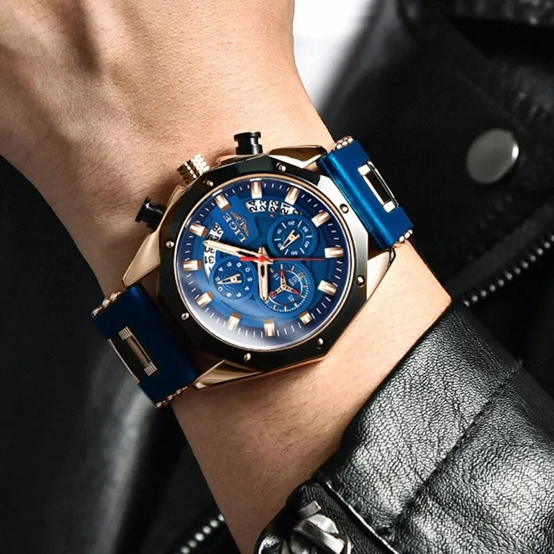 Reloj Deportivo LIGE Fashion Hombre - Resistente al Agua, Cronógrafo, Estilo Sofisticado 🕶️