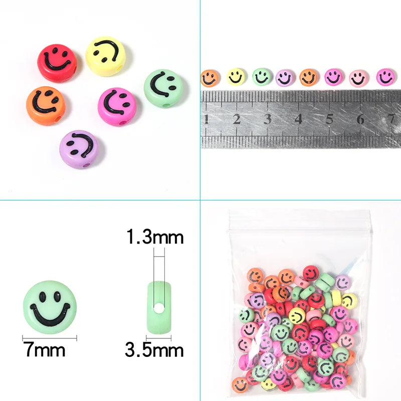 Pack de 100 Cuentas Smiley Acrílicas: Añade Alegría a tus Creaciones