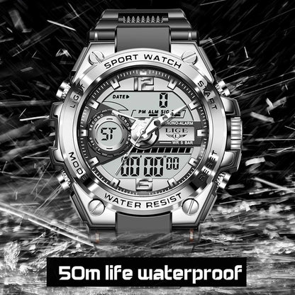 Reloj Deportivo LIGE 8922 Resistente al Agua con Pantalla LED Dual